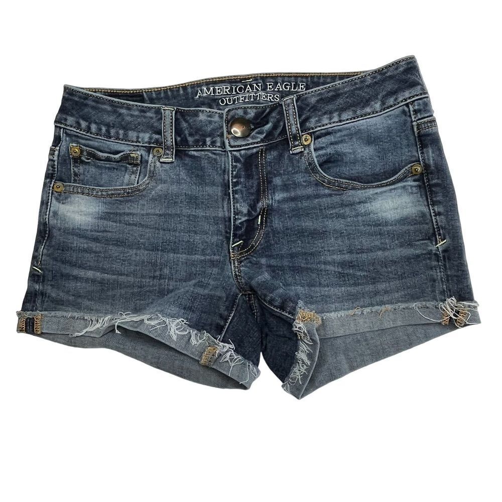 American Eagle Outfitters‎ Shortie Blue Denim Cutoff Shorts Size 4
